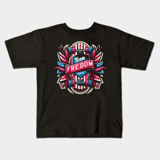 Patriotic Skateboard Glory Kids T-Shirt